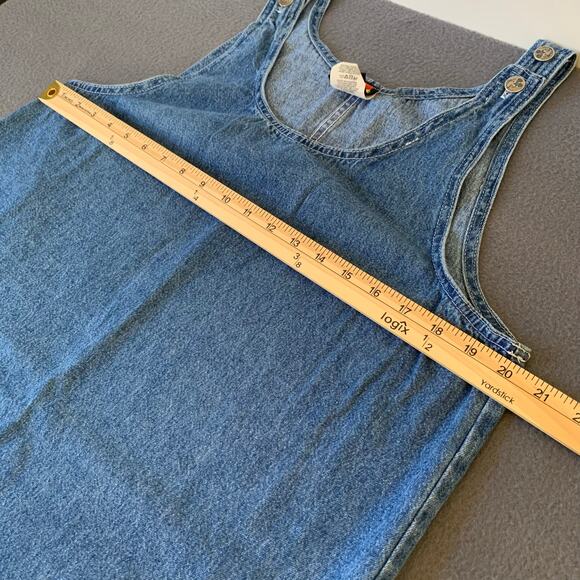 Vintage Mickey Goofy Unlimited Disney Denim Jean Overall Jumper Dress Large - Picture 8 of 9
